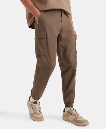 Image of Jockey Groove MZ10 Men Super Combed Cotton Woven Regular Fit Cargo Jogger with Seven Pockets