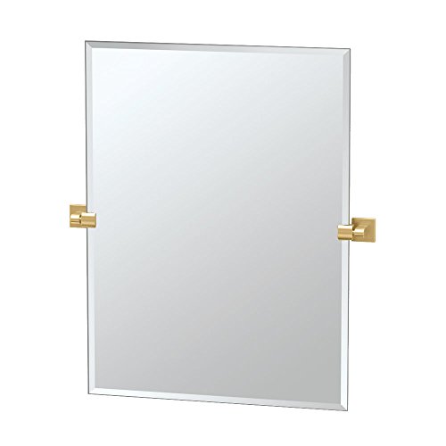 Gatco 4069S Elevate Rectangle Mirror, 31.5-inch, Brushed Brass