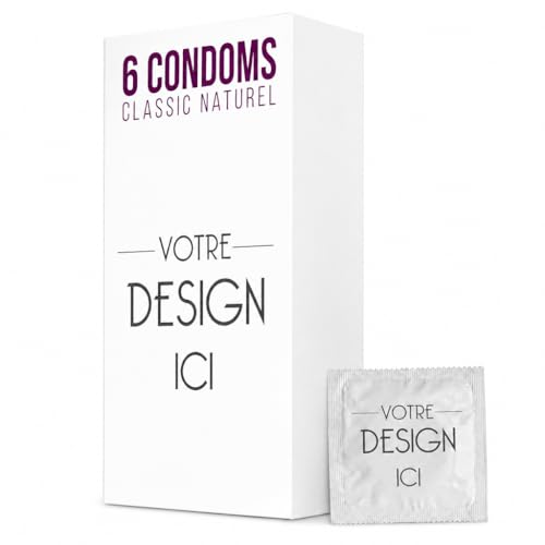 CALLVIN | Préservatifs Personnalisables – Capote Personnalisable avec Votre Photo & Texte – Lot de 6 – Cadeau Drôle Original – Latex Naturel Fin &...