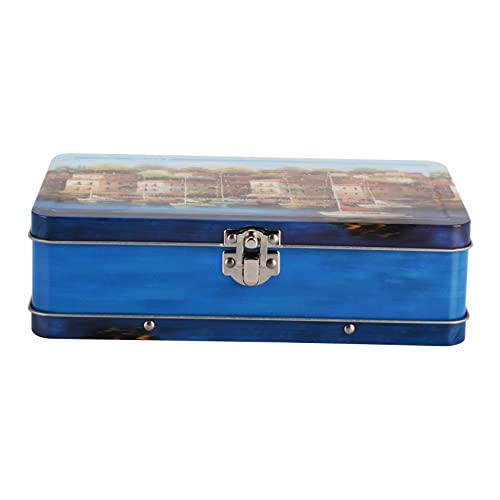 Image of DAHO Metal Storage Box with Hinge for Office, School, Home, Makeup, Arts & Crafts and Accessories (Europe)
