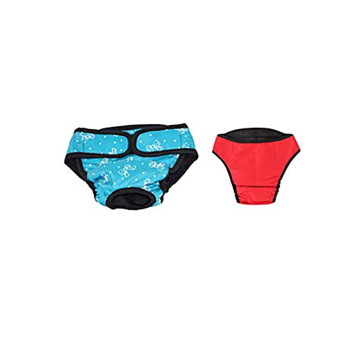 UEETEK 2 PCS Pet Dog Puppy Pañal Sanitario Physiological Pants Female Dog Shorts Bragas Menstruación Underwear Talla S