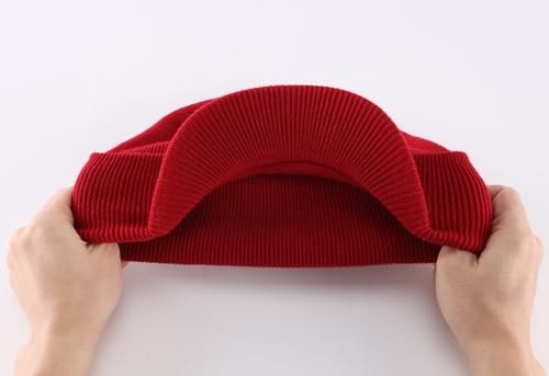 Image of Home Prefer Men's Winter Beanie Hat with Brim Warm Double Knit Cuff Beanie Cap Watch Radar Hat