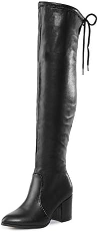 DREAM PAIRS Women’s Thigh High Boots Over the knee Stretch Block ...