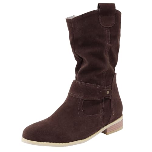 Botines de tacón grueso negro Generisch con cremallera de invierno para moda clásica chic 4