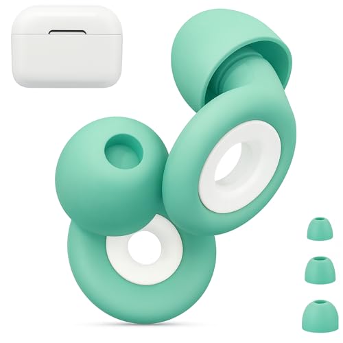 KOOTEC® Tapones Oídos Ruido Dormir de Silicona | Tapones oídos Cancelación de Ruido SNR 28dB | Tapones para Dormir, Estudiar, Trabajar, Leer, Nadar. (Verde/Blanco)