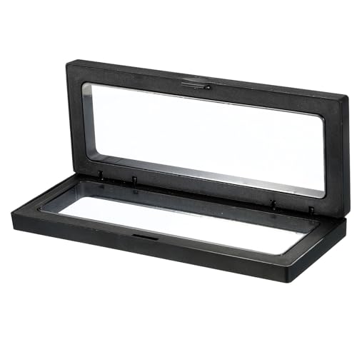 Caja exhibidora flotante 3D para monedas 7x2.8 pulg negra miniatura 6