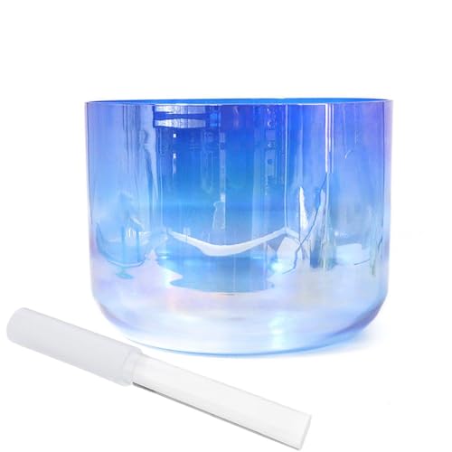 Clear Crystal Singing Bowl, Cosmic Light Alchemy Bowl Sound Bowl, With Striker & O-ring For Yoga Meditation Sound Healing(440HZ,7 Inch B Note)