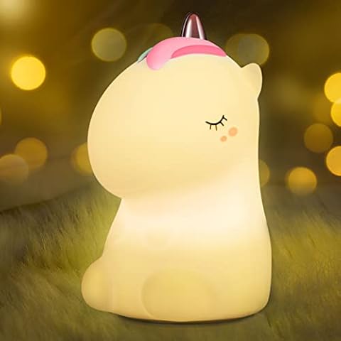 Litake Silicone Night Light for Kids, 7-Color Breathing Modes Cute Night Light USB Rechargeable Baby Night Lights with Touch Sensor Cute Nursery Bedside Lamp for Boys Girls Kids Baby Children Cover
