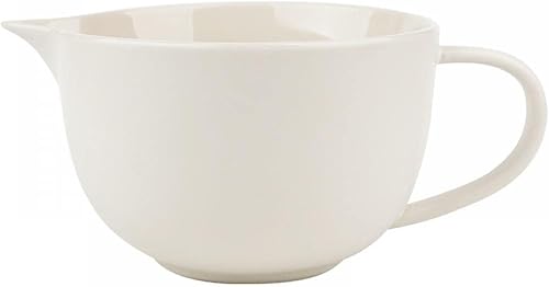 Miniatura 6 de Tazón de cerámica simple de color sólido para cocina, cuenco grande de 1 cuarto de galón, con boquilla de vertido y mango