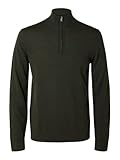 SELETED HOMME Slhtray LS Knit Merino Half Zip Noos Suéter pulóver, Forest Night, XL para Hombre