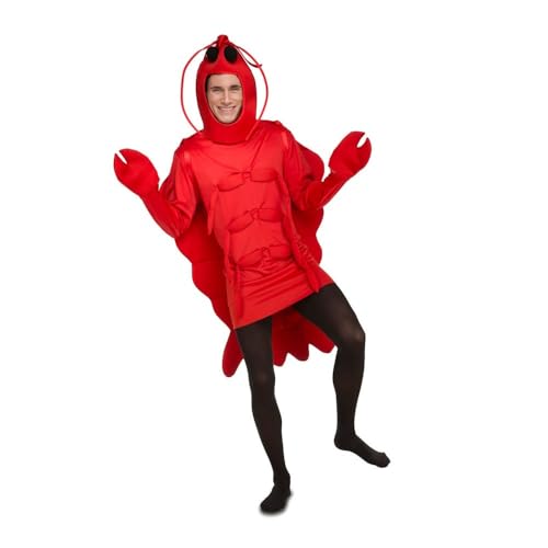 My Other Me - Disfraz Bogavante Adulto Unisex, talla M - L. Incluye gorro con ojos y antenas, caparazón, camiseta con patas cosidas y guantes en forma de pinzas. Destaca con este vibrante disfraz.