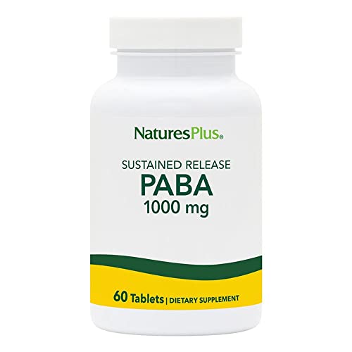 NaturesPlus PABA - 1000 mg 60 Sustained Release Tablets - Skin Health Support Supplement - Promotes Energy & Digestive Wellness - Gluten Free - 60 Servings