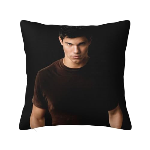 Bild: Taylor Lautner Dekokissenbezge, weich, quadratisch, fr dekoratives Zuhause, Bett, Couch, Wei fr 10,25 EUR bei amazon.de