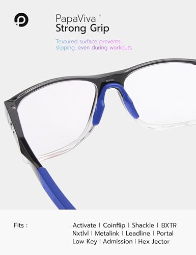 Image of 2 Pieces Replacement Nose Pads for Oakley Activate OX8173 / Activate Asian Fit OX8169F - Blue + Black Euro Fit