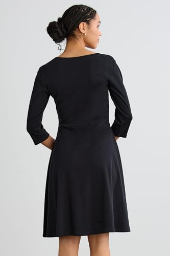 Image of Fair Indigo Women's 100% Organic Pima Cotton Half Sleeve V-Neck Dress