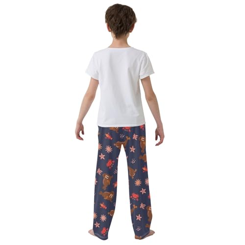 ZZXXB Seal Crab Boys Long Pants Soft Trousers Elastic Waist Kids Lounge Bottoms with Pockets S-XL3