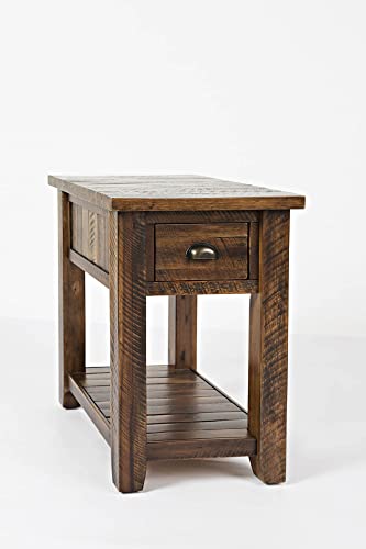 Jofran Artisan's Craft Farmhouse Solid Acacia Chairside End Table, 16''L X 24''W X 24''H, Dakota Oak #TOP6