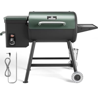 Wood Pellet Grill & Smoker 8-in-1 Pellet Grill with Automatic Temperature Control & Meat Probe, 456 Sq. in Area for Backyard Camping Outdoor