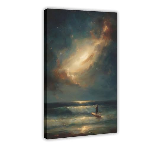 Impression toile surfer cosmique pour apaiser l'ambiance de la chambre coucher