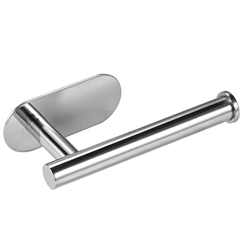 Porte Papier Toilette, Support Papier Toilette Mural, 304 Acier Inoxydable Porte Rouleau Toilette, sans perçage Porte-Papier hygiénique Autocollant 3M, Gris Taille Unique chromé Poli