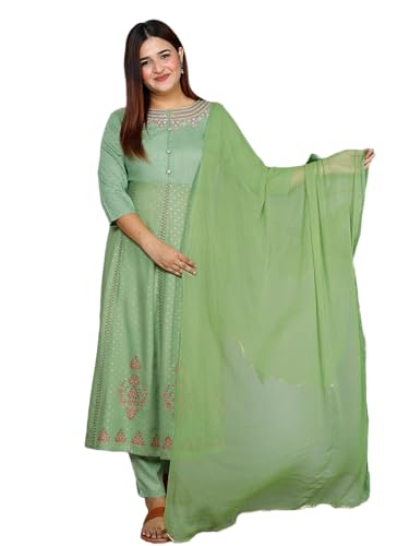 Image of Anarkali Kurta Pant Dupatta Set Embroidered
