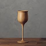 RIVERET Vessel Wine Glass, dishwasher-safe bamboo cup made in Japan (Brown)