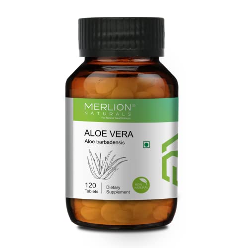 Merlion Naturals Aloe Vera Tablets, Aloe barbadensis, All Natural, Pure Herbs 500mg x 120 Tablets