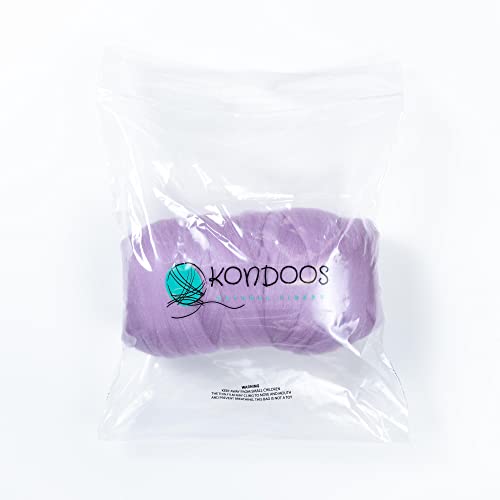 Kondoos Coloured Natural Wool roving, 455 gr (1 lb). Best Fleece Wool for Needle Felting Wet Felting - Image 3