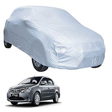 Image of Auto Hub Car Cover Compatible with Etios with Weather Proof, Triple Stitched, Etios Car Cover- Plain Silver