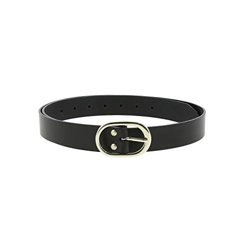 FASHIONGEN - Ceinture Véritable Cuir de Vachette Tannage Semi-Végétale, HENRIETTA, Fabriqué en France - Noir, 80 / pantalon 37 à 39 Cover