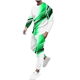 prime early access men's tracksuit 9 piece hoodie athletic sweatsuits Men's Tracksuits Outfits Set 2 Piece Jogging Suits Casual Crewneck Pullover Sport Pants Running Sports Sweatsuit Green L