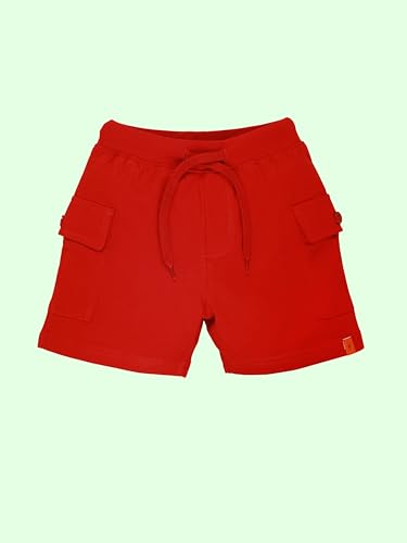 Image of KiddoPanti Boys 100% Cotton Knitted Above Knee Length Basic Cargo Shorts