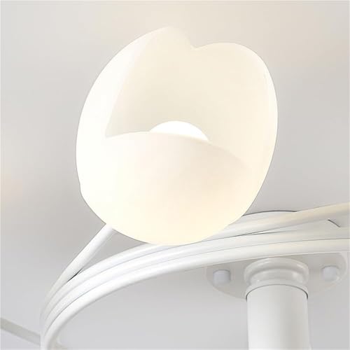 Lustre d'escalier à 6 tulipes blanches et plafonnier moderne vert - 6