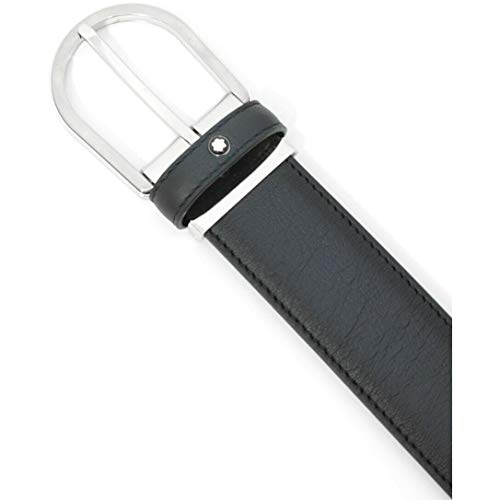 Montblanc Men's Blue Leather Business Belt 1238883