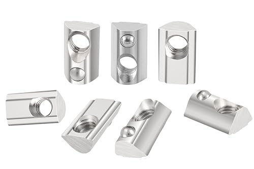 HXJDAM 40 Stück Nutensteine M8 Nut 8 mit Zentrierung Kugel T Nutsteine 40-Serie M8 Aluprofil 40x40 Kohlenstoffstahl Gleitmutter mit Federkugel für Alu C Profil 3D Drucker CNC Europäische Norm