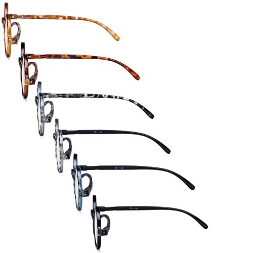 Image of Eyekepper 6 Pack Blue Light Filter Glasses Vintage Round Computer Reading Glasses +1.25