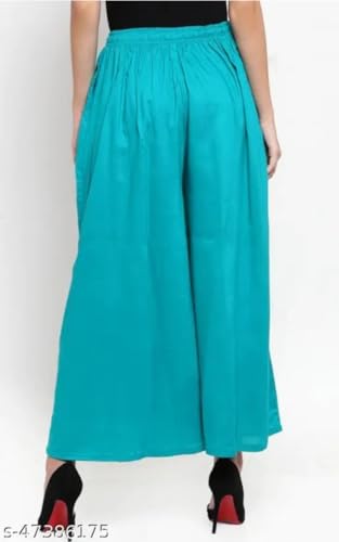 Image of Women's Jumbo Combo Palazzo | Extra Wide Leg Flared Ethnic Trousers | Pack of High Waist Relaxed Fit Palazzos for Women | Stylish Plain Solid Color Bottom Wear for Kurti & Tops | Jumbo Value Pack
