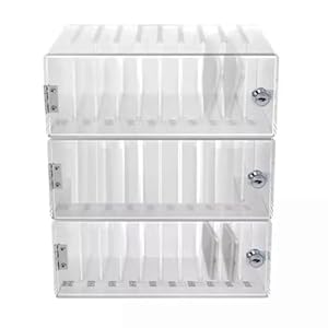 YNSHOP Transparenter Handy-Schrank 30 Steckplätze