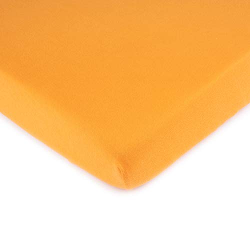 SheetWorld Baby Fitted Pack N Play Playard Sheet 24 x 42 inches, 100% Cotton Jersey Hypoallergenic, Solid Orange, Made in USA