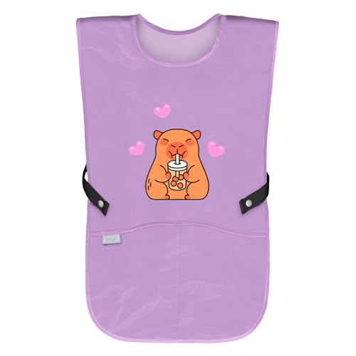 Baagl Kinderschürze Mädchen Capybara Kochschürze Kinder Schürze Malschürze Bastelschürze für Kinder (Wasserschwein)