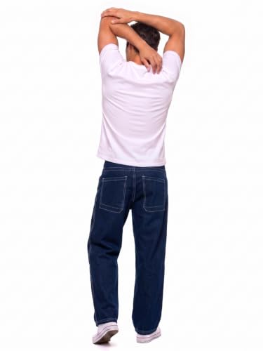 Image of GINGTTO Men's Baggy Barrel Jeans Wide Leg Y2K Denim Pants | Loose Fit Streetwear Casual Hip Hop Skater Vintage Style