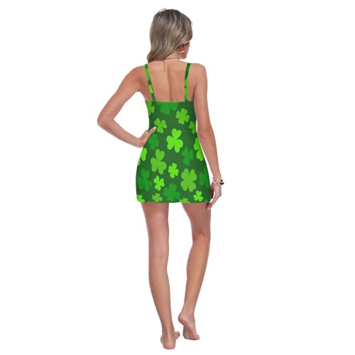 Maillot de bain une pièce col carré de haute qualité avec imprimé floral vert chic - 4