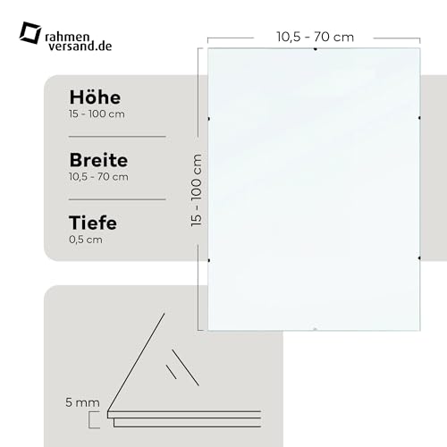 PANORAHMA BILDERRAHMEN Rahmenloser Bilderrahmen 40x40 cm/Glasbilderrahmen zum Aufhängen an der Wand/Bilder Rahmen – Ansicht 3