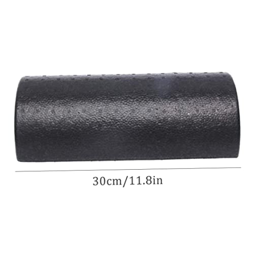 Rodillo de espuma fitness Yoga Rodillo de espuma medio redondo Masajeador muscular Rodillo para casa gimnasio 11.85x5.91x2.95in (30cm) Negro miniatura 3