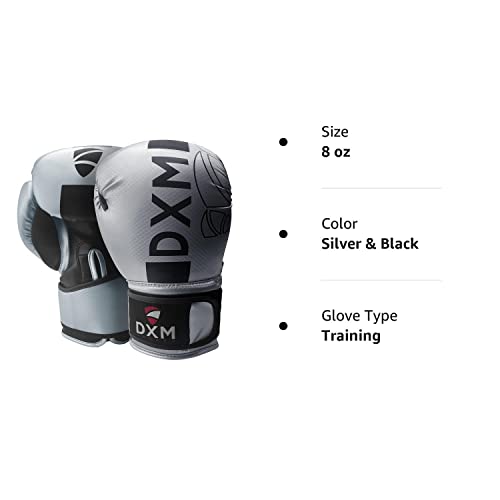 Dxm Sports Boxing Gloves For Men & Women, Boxing Training Gloves Ideal For Heavy Punching Bag Workout Kickboxing, Muay Thai, Mma Silver & Black, 16 Oz #TOP7