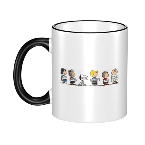 スヌーピー マグカップ 保温・保冷 電子レンジ対応 コーヒーカップ 陶器 セラミック 耐高温 軽量 個性人気 誕生日プレゼント大容量 Black