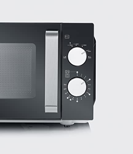 SEVERIN Magnetron met keramische bodem, magnetron voor ontdooien en verwarmen, magnetron met groot bruikbaar oppervlak voor hoekig servies, zwart/roestvrij staal, MW 7761 - Image 3