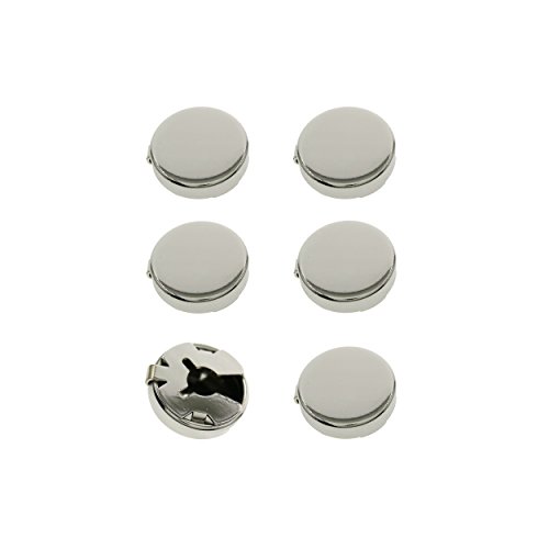 Ms.Iconic 15MM Silver Round Cuff Button Cover Cuff Links for Wedding Formal Shirt 6pcs/Set (Silver)