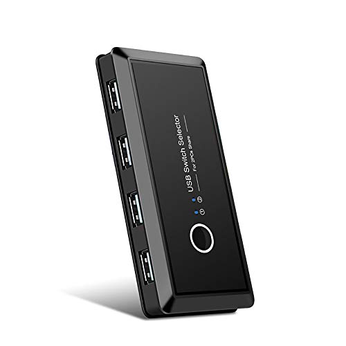 USB Switcher Box 2 Computers Sharing 4 USB Devices USB 2.0 KVM Switch Selector for Keyboard Mouse U-Disk Card Reader Printer Scanner
