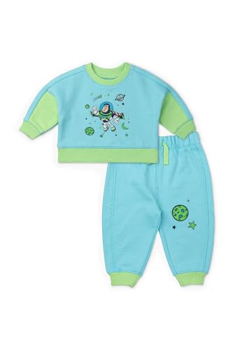 MONICA + ANDY Disney Sporty Sweatsuit, Size 4T, Toy Story Buzz Lightyear, 100% Organic Toddler Clothes for Girls and Boys, Sustainable Super Soft Fabric, Sizes for Kids, Toddler & Infant